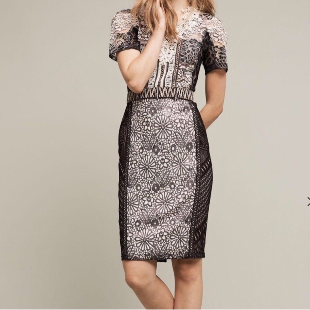 Beguile by Byron Lars Melange Lace Pencil Dress